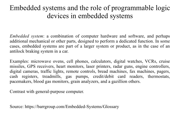 embedded systems and the role of programmable logic