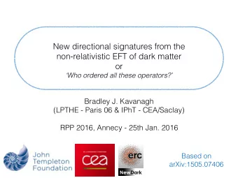 New directional signatures from the  non-relativistic EFT of dark matter  or  Who ordered all