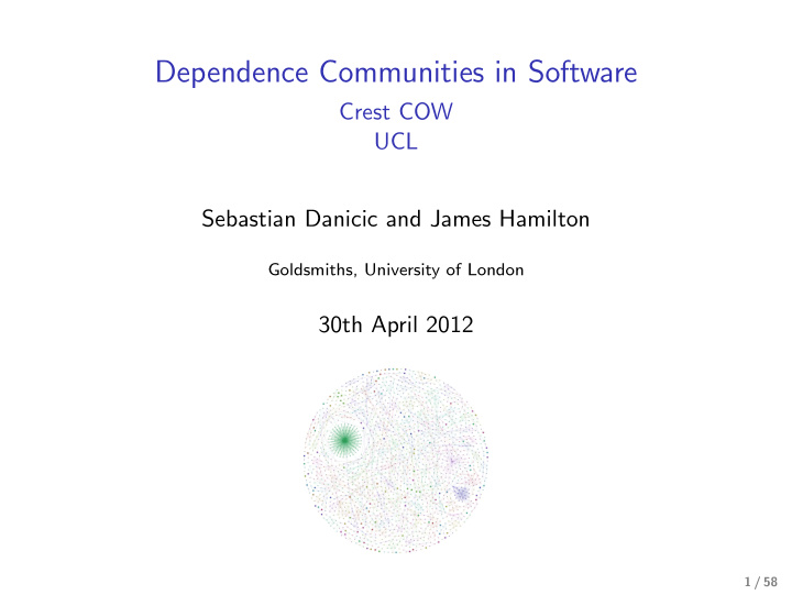 dependence communities in software