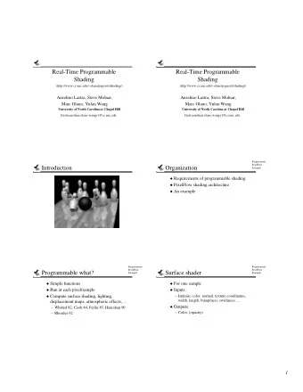 Real-Time Programmable  Real-Time Programmable  Shading  Shading