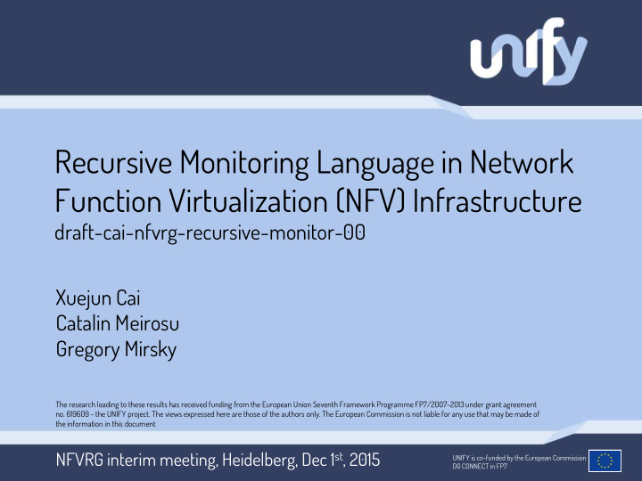 recursive monitoring language in network function