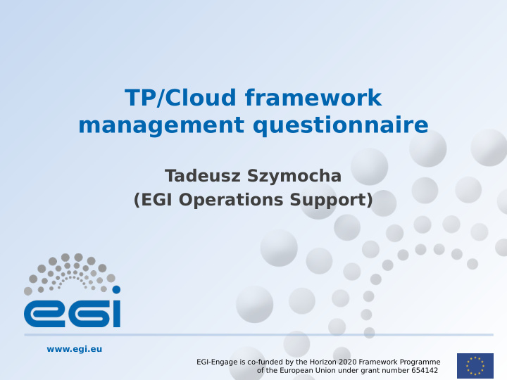 tp cloud framework management questionnaire