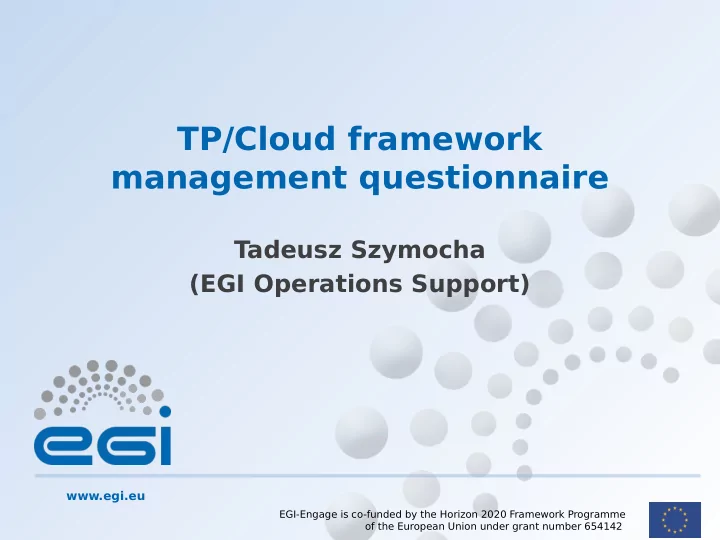 tp cloud framework management questionnaire