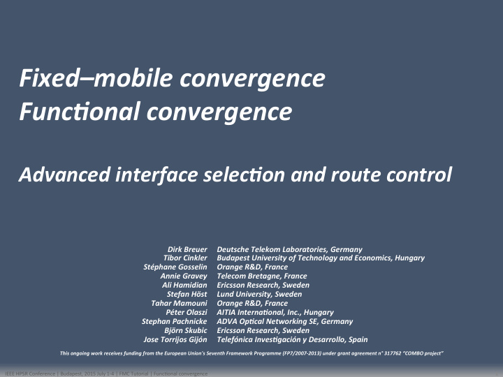 fixed mobile convergence funcronal convergence