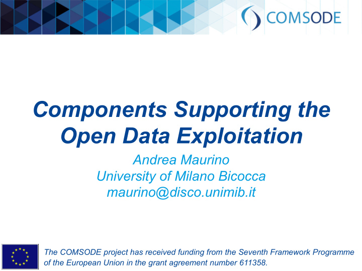 components supporting the open data exploitation