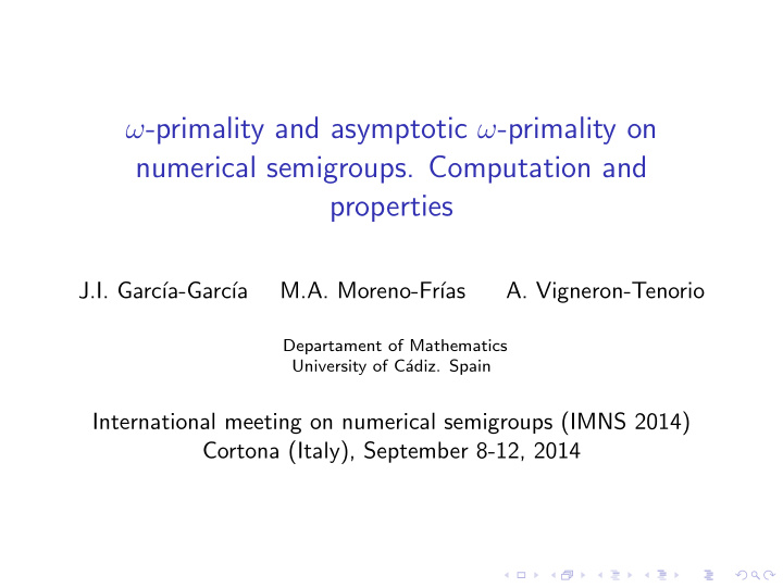 primality and asymptotic primality on numerical