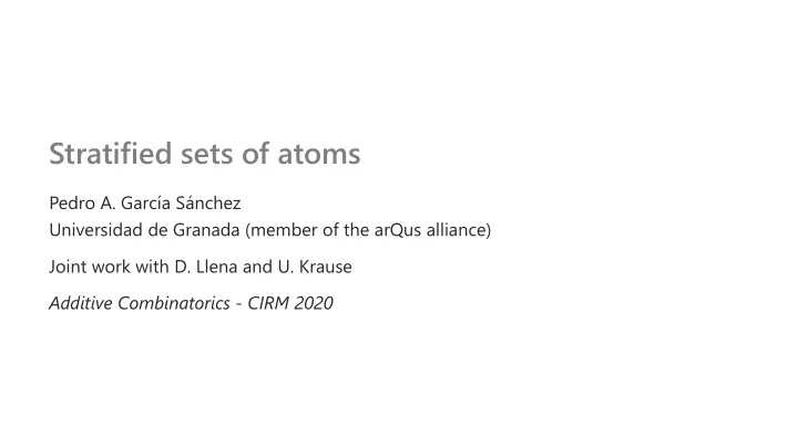 stratified sets of atoms
