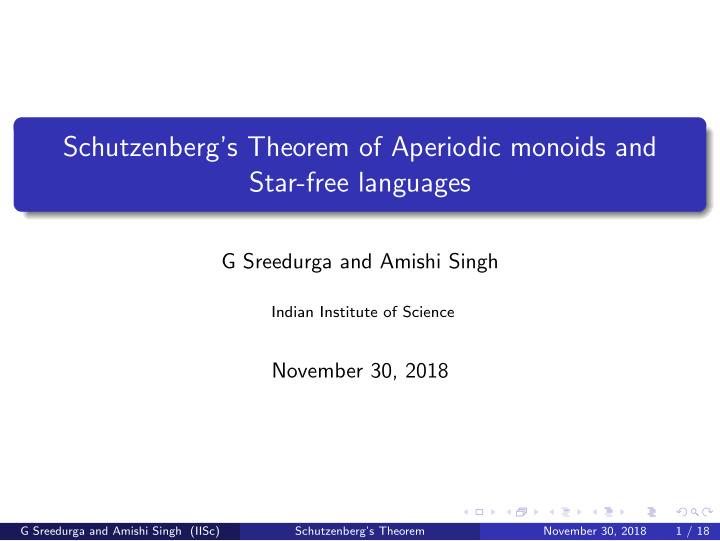 schutzenberg s theorem of aperiodic monoids and star free