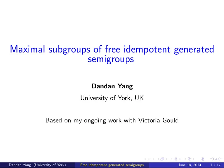 maximal subgroups of free idempotent generated semigroups