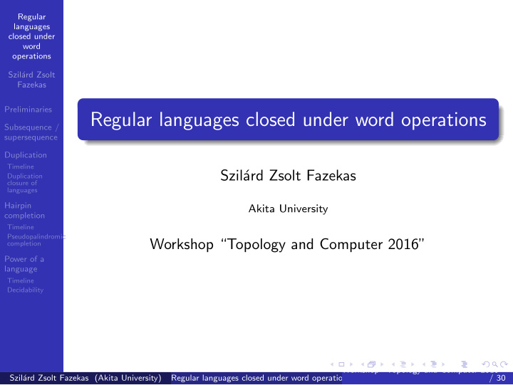 regular languages closed under word operations