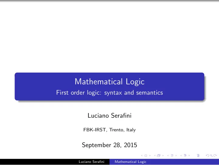mathematical logic