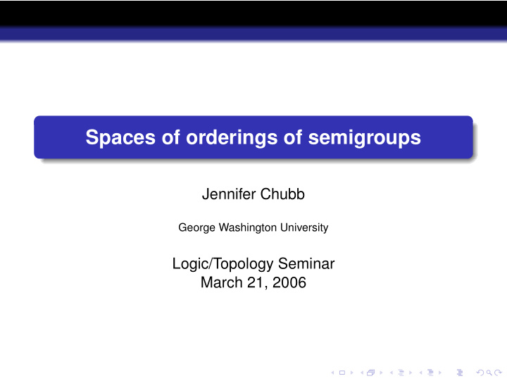 spaces of orderings of semigroups