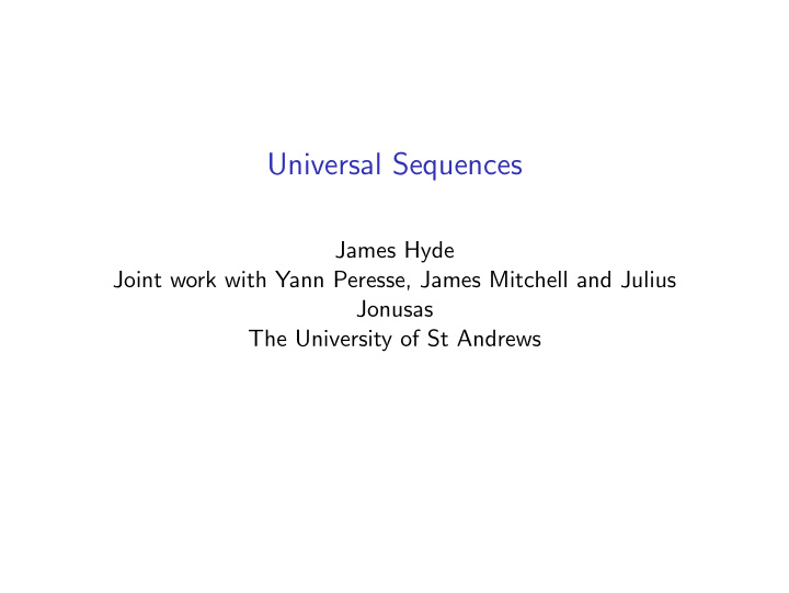 universal sequences