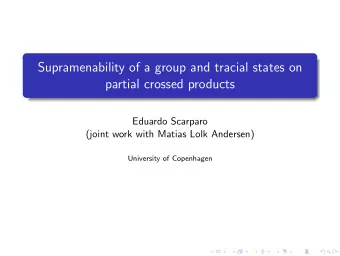 Supramenability of a group and tracial states on  partial crossed products  Eduardo Scarparo