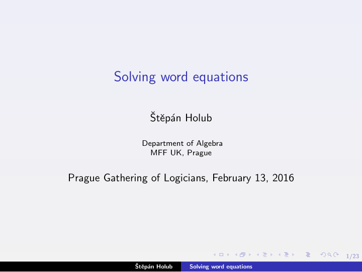 solving word equations