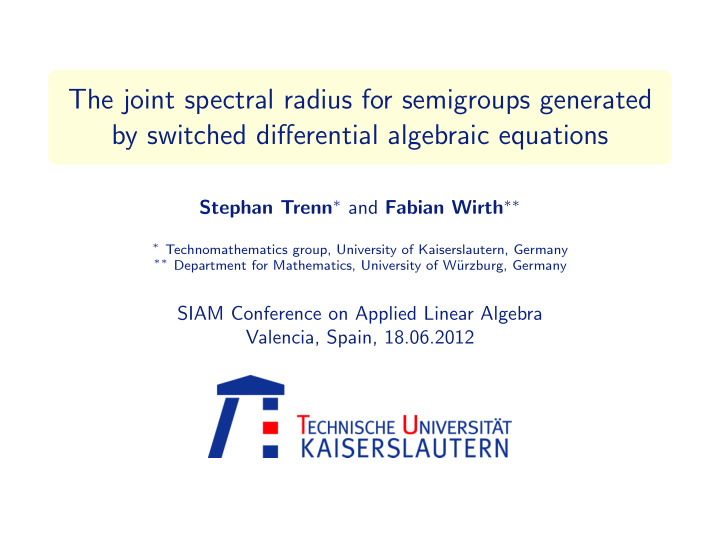 the joint spectral radius for semigroups generated by