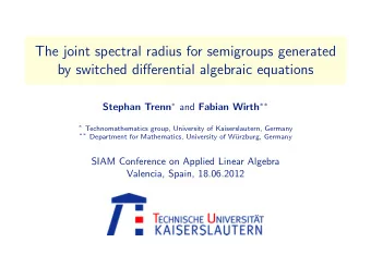 The joint spectral radius for semigroups generated  by switched differential algebraic equations
