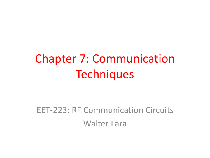 chapter 7 communication techniques