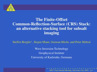 The Finite-Offset  Common-Reflection-Surface (CRS) Stack:  an alternative stacking tool for subsalt