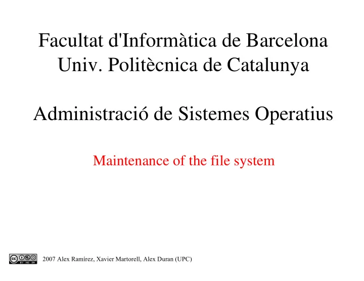 facultat d inform tica de barcelona univ polit cnica de