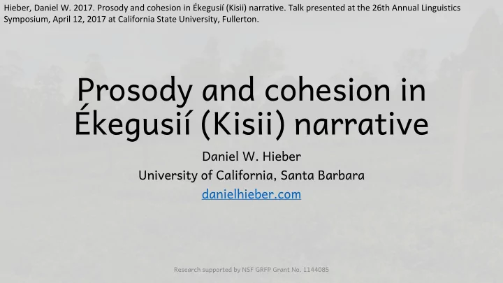 prosody and cohesion in