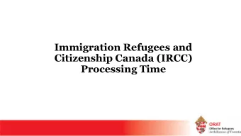Processing Time  Cosponsors and ALL Resettlement Group members are eligible to  participate if