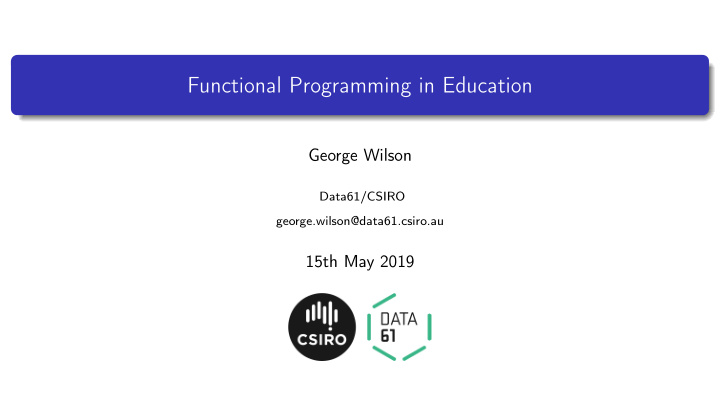 functional programming in education