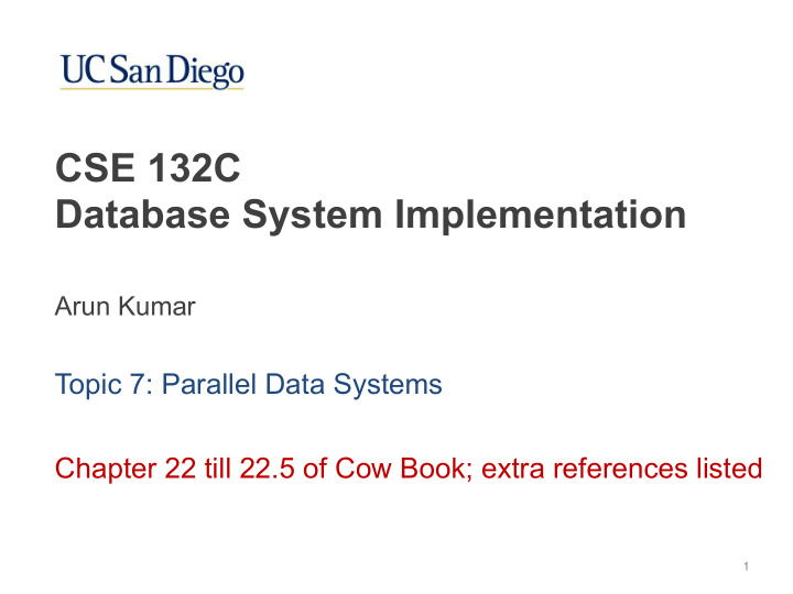 cse 132c database system implementation