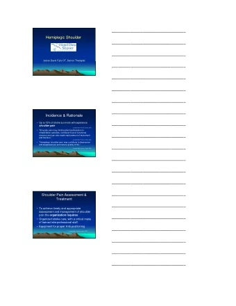 ___________________________________  Hemiplegic Shoulder  ___________________________________