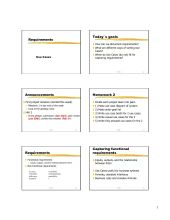 1  Functional requirements: Michael Jackson  s Design  Functional requirements  methodology