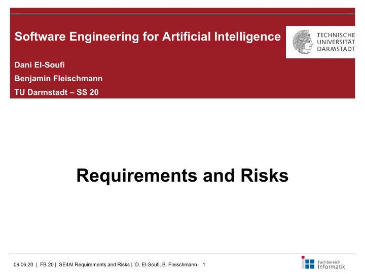 requirements and risks