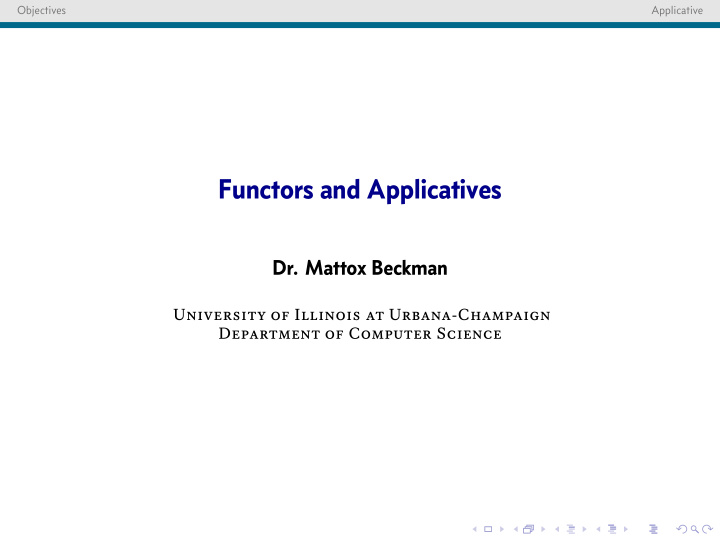 functors and applicatives
