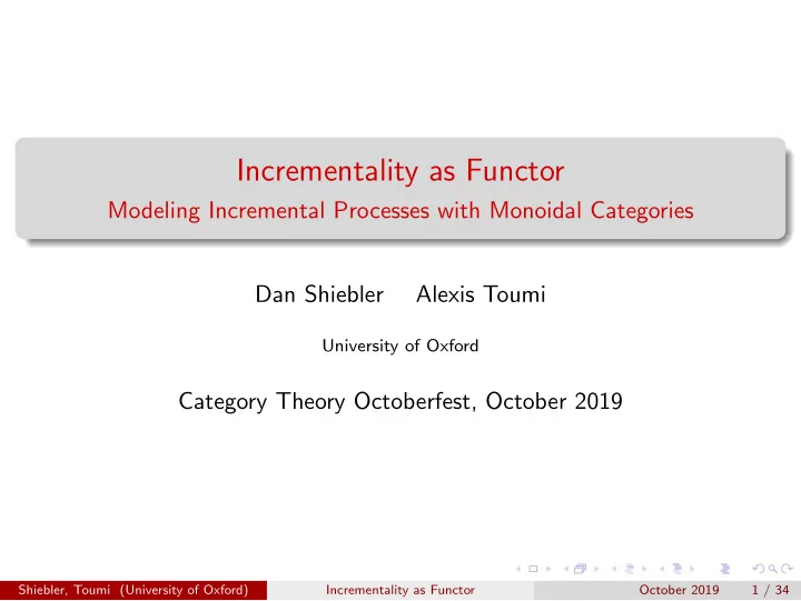 incrementality as functor