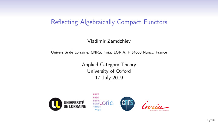 reflecting algebraically compact functors