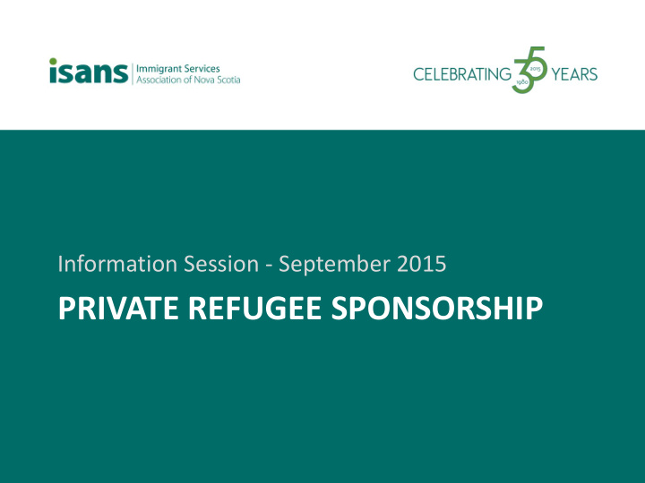 private refugee sponsorship