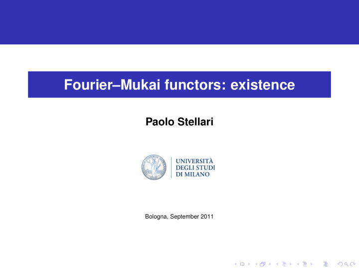 fourier mukai functors existence