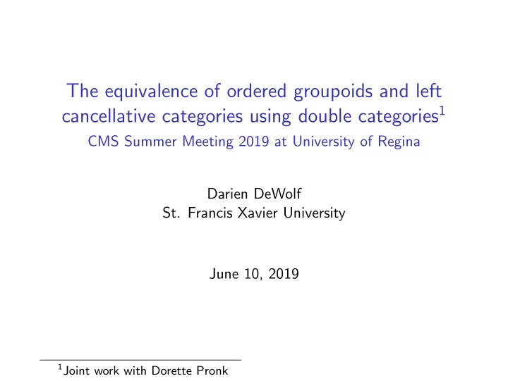 the equivalence of ordered groupoids and left