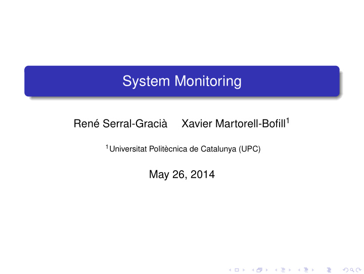 system monitoring