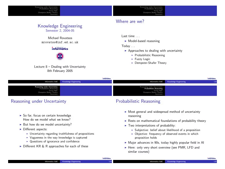 where are we knowledge engineering