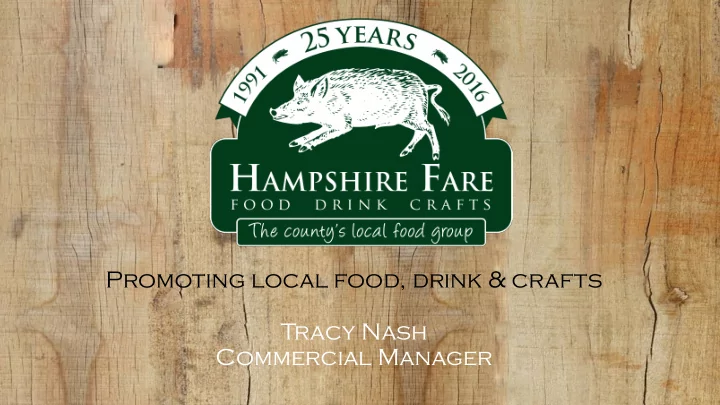 promoting local food drink amp crafts tracy nash