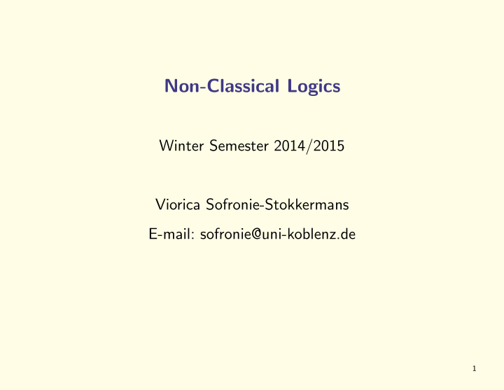 non classical logics