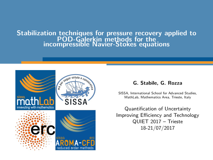 stabilization techniques for pressure recovery applied to