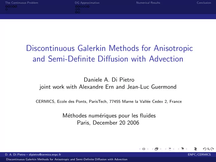 discontinuous galerkin methods for anisotropic and semi