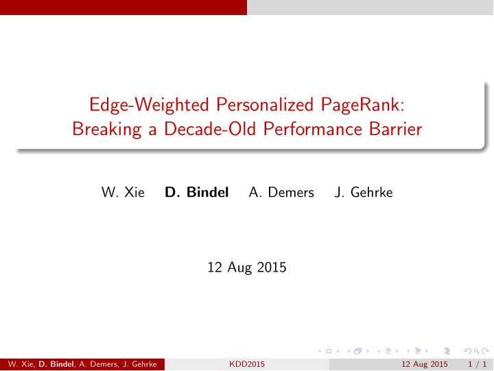 edge weighted personalized pagerank breaking a decade old