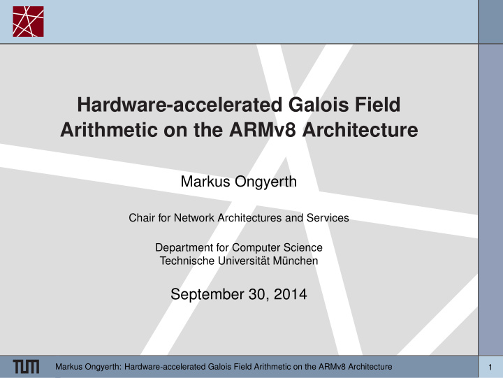hardware accelerated galois field arithmetic on the armv8