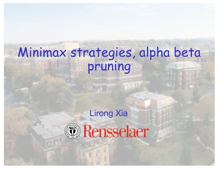 minimax strategies alpha beta pruning