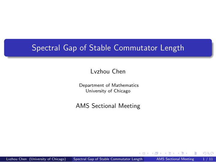 spectral gap of stable commutator length