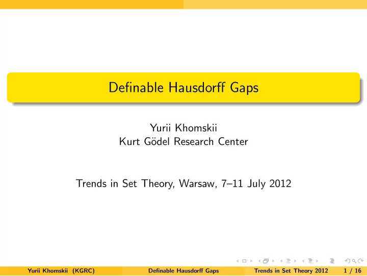 definable hausdorff gaps