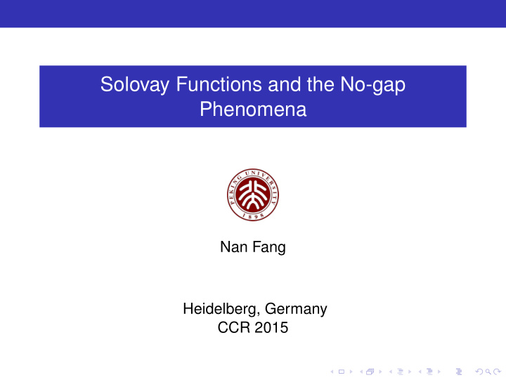 solovay functions and the no gap phenomena