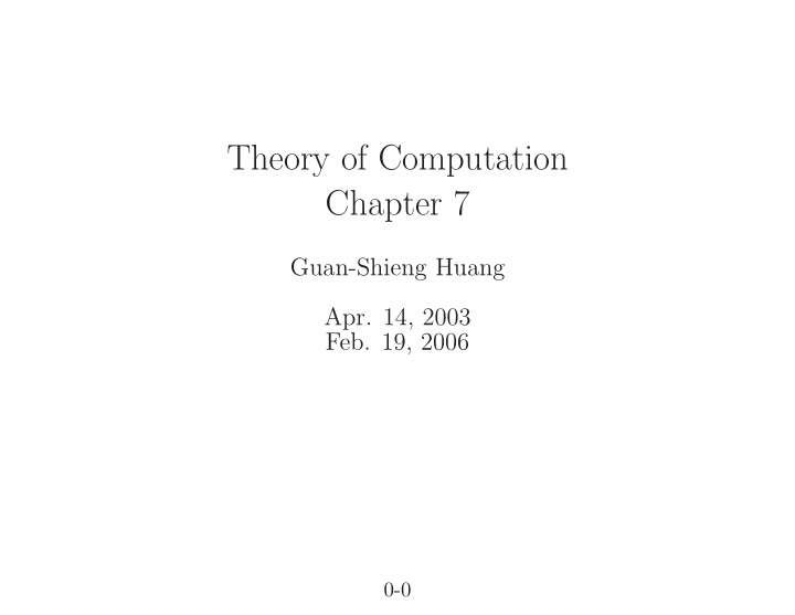 theory of computation chapter 7